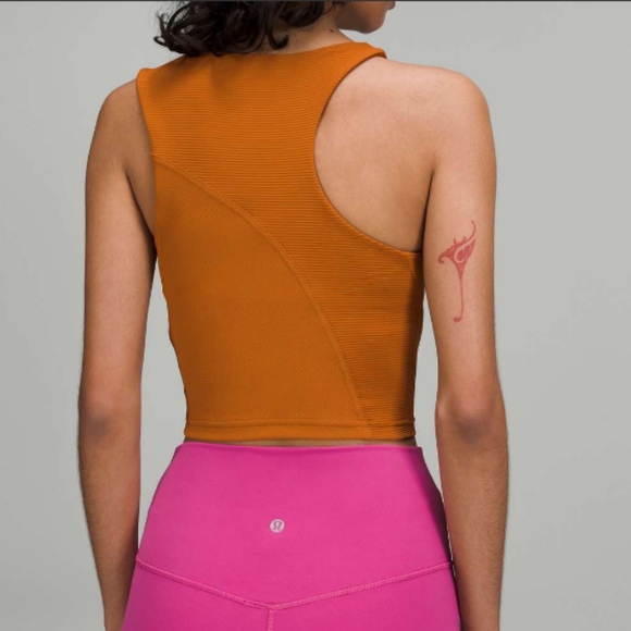 Lululemon butternut ribbed asymmetrical crop top - Picture 2 of 5